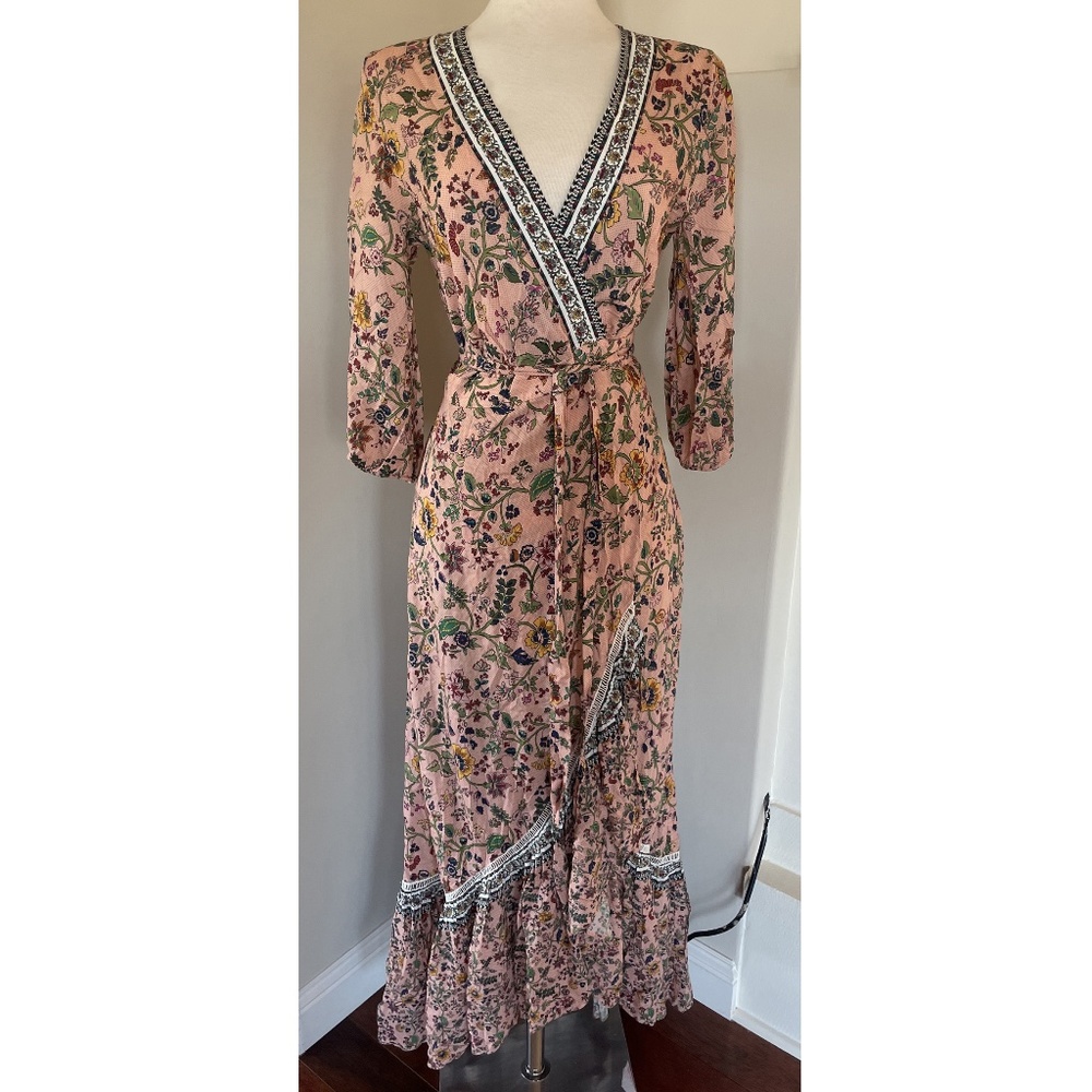 Anthropologie FARM Floral Wrap Dress